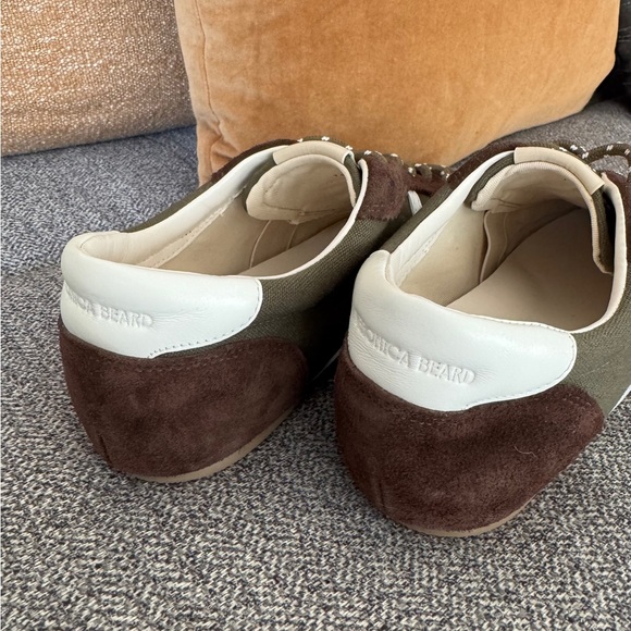 Veronica Beard Riviera Suede Espresso and Olive Sneakers - Picture 6 of 10